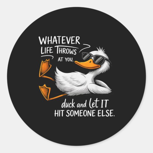 Funny Duck Shirt Funny Quote Graphic Tees For Men Ronde Sticker (Voorkant)