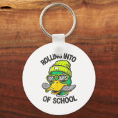 Funny Duck Skateboard 100 Days Of School Outfit Sleutelhanger (Voorkant)
