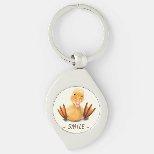 Funny Duck Sleutelhanger Smlie - Aangepaste tekst (Voorkant)