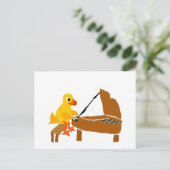 Funny Duck speelt Piano Art Briefkaart (Staand voorkant)