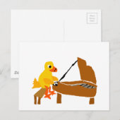 Funny Duck speelt Piano Art Briefkaart (Voorkant / Achterkant)