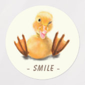 Funny Duck Stickers Smlie - Aangepaste tekst (Design 2)
