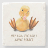 Funny Duck Stone Onderzetter - Aangepaste tekst (Voorkant)