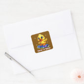 funny duck vierkante sticker (Envelop)