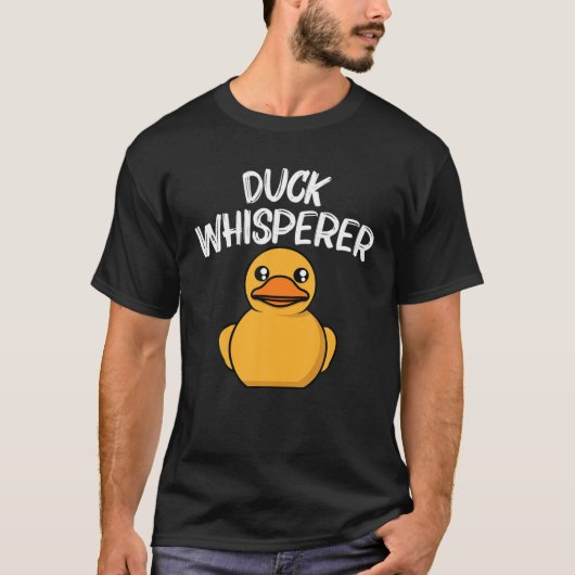 Funny Duck voor mannen Gele Duckie Water Bird T-shirt (Voorkant)
