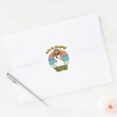 Funny Duck wil gaan kamperen Ronde Sticker (Envelop)