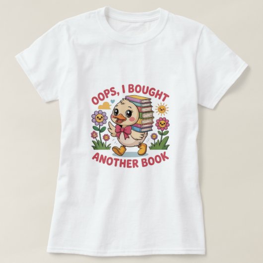 Funny Duck with Books – Book Lover Gift T-shirt (Design voorkant)