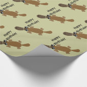 Funny Duckbill Platypus Art Cadeaupapier (Hoek)