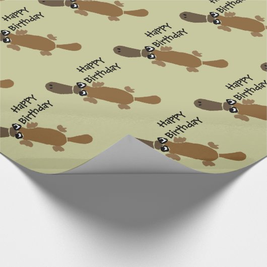 Funny Duckbill Platypus Art Cadeaupapier (Hoek)