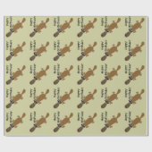 Funny Duckbill Platypus Art Cadeaupapier (Vlak)