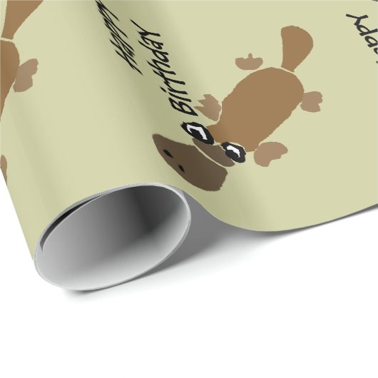 Funny Duckbill Platypus Art Cadeaupapier (Rol Hoek)