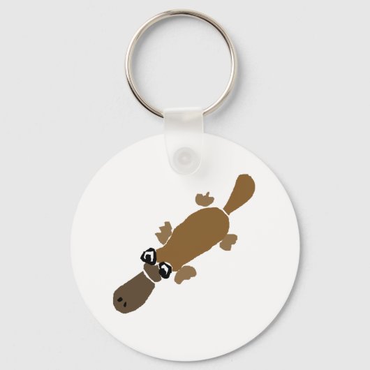 Funny Duckbill Platypus Art Sleutelhanger (Voorkant)