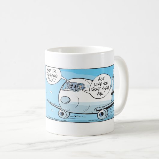 Funny Ducks and Pilots Cartoon Mok (Voorkant rechts)