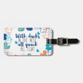 Funny Ducks and Quack Float Puns Quote Design Bagagelabel (Voorkant horizontaal)