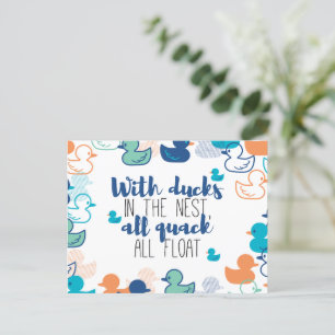 Funny Ducks and Quack Float Puns Quote Design Briefkaart
