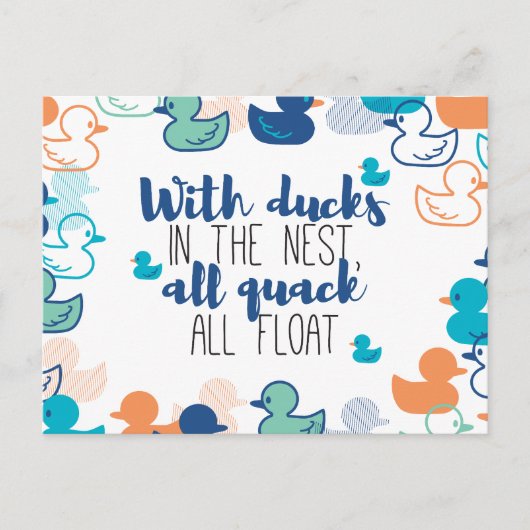 Funny Ducks and Quack Float Puns Quote Design Briefkaart (Voorkant)