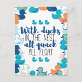 Funny Ducks and Quack Float Puns Quote Design Briefkaart (Voorkant)