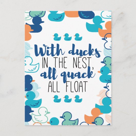 Funny Ducks and Quack Float Puns Quote Design Briefkaart (Voorkant)