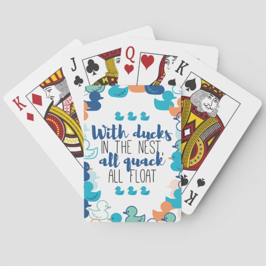 Funny Ducks and Quack Float Puns Quote Design Pokerkaarten (Achterkant)