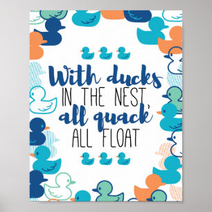 Funny Ducks and Quack Float Puns Quote Design Poster