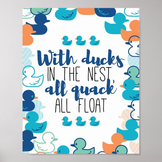 Funny Ducks and Quack Float Puns Quote Design Poster (Voorkant)