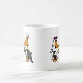 Funny Ducks Bride en Groom Wedding Cartoon Koffiemok (Center)