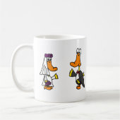 Funny Ducks Bride en Groom Wedding Cartoon Koffiemok (Links)