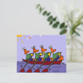 Funny Ducks in a Row Cartoon Briefkaart (Staand voorkant)