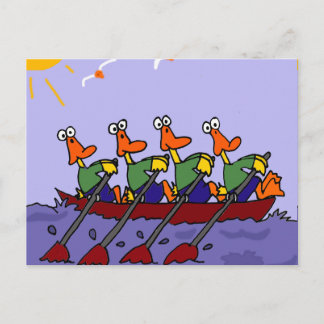 Funny Ducks in a Row Cartoon Briefkaart