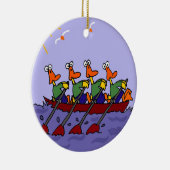 Funny Ducks in a Row Cartoon Keramisch Ornament (Rechts)