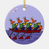Funny Ducks in a Row Cartoon Keramisch Ornament (Voorkant)