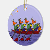 Funny Ducks in a Row Cartoon Keramisch Ornament (Links)