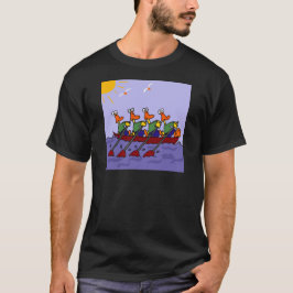 Funny Ducks in a Row Cartoon T-shirt