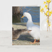 Funny Ducks Vaderdag Card Kaart (Gele Bloem)