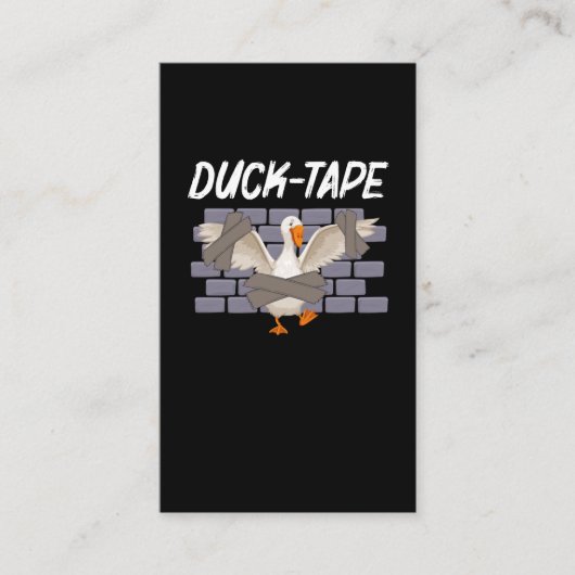 Funny Duct Tape Humor Duck Animal Sarcastic Visitekaartje (Voorkant)