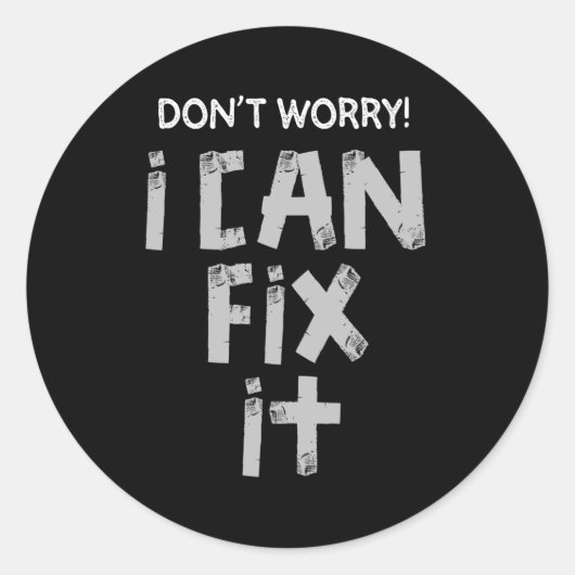 Funny Duct Tape Joke Lazy Sarcastic Husband vader Ronde Sticker (Voorkant)