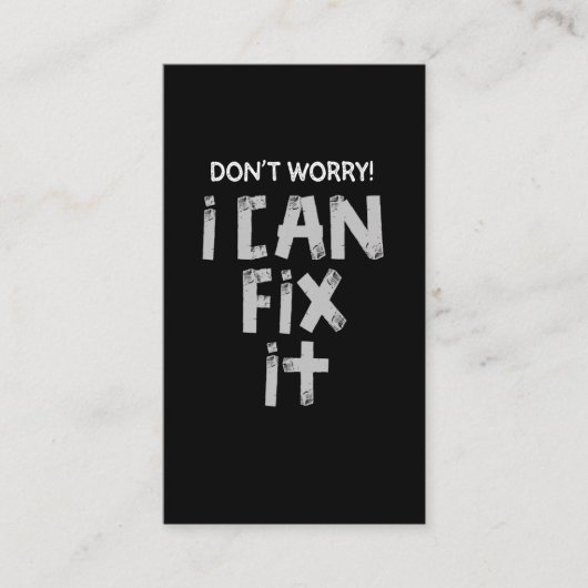 Funny Duct Tape Joke Lazy Sarcastic Husband vader Visitekaartje (Voorkant)