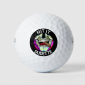 Funny Dudette Skull Pop Art Golfballen (Voorkant)