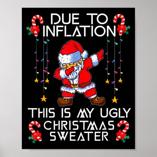 Funny Due To Inflation This Is My Ugly Christmas S Poster (Voorkant)