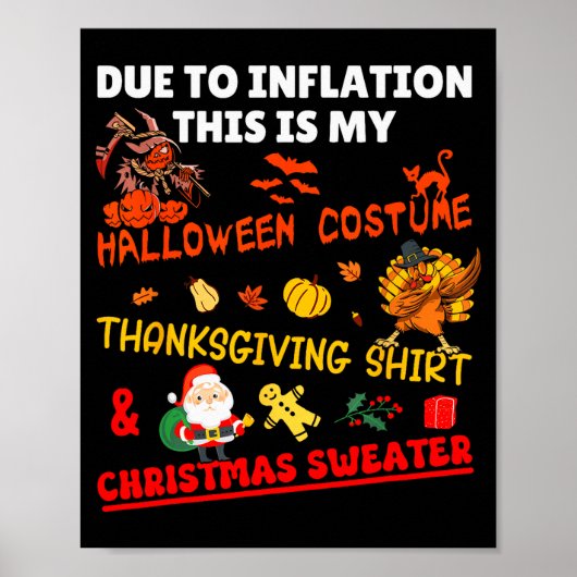 Funny Due To Inflation This Is Xmas New Year's Eve Poster (Voorkant)