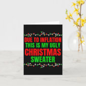 Funny Due To Inflation Ugly Christmas Sweaters Fam Kaart (Gele Bloem)