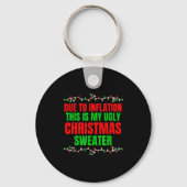 Funny Due To Inflation Ugly Christmas Sweaters Fam Sleutelhanger (Voorkant)