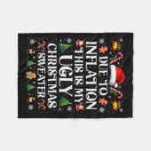 Funny Due To Inflation Ugly Christmas Sweaters For Fleece Deken (Voorkant (Horizontaal))