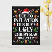 Funny Due To Inflation Ugly Christmas Sweaters For Kaart (Gele Bloem)