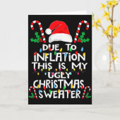 Funny Due To Inflation Ugly Christmas Sweaters For Kaart (Gele Bloem)
