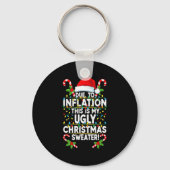 Funny Due To Inflation Ugly Christmas Sweaters For Sleutelhanger (Voorkant)