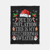 Funny Due To Inflation Ugly Christmas Sweaters Men Fleece Deken (Voorkant)
