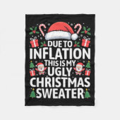 Funny Due To Inflation Ugly Christmas Sweaters Men Fleece Deken (Voorkant)