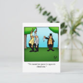 Funny "Dueling Humor" Briefkaart (Staand voorkant)