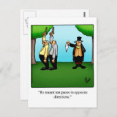 Funny "Dueling Humor" Briefkaart (Voorkant / Achterkant)